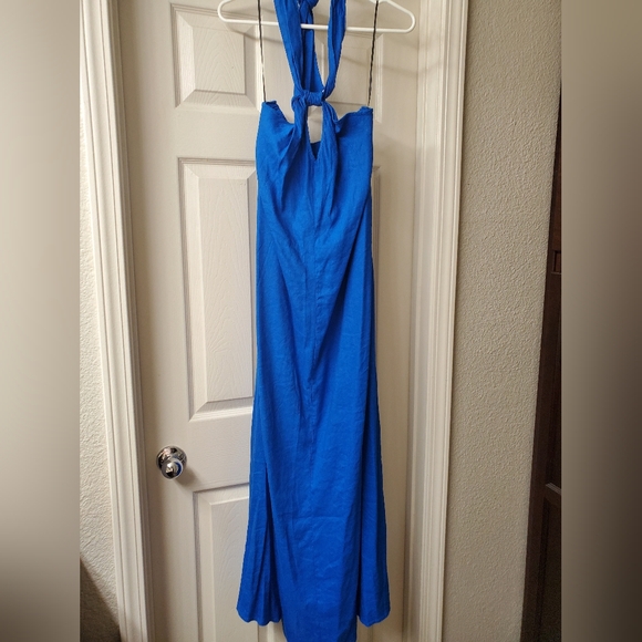 Macy's Women's Linen Halter-Neck Maxi Dress - Picture 4 of 6